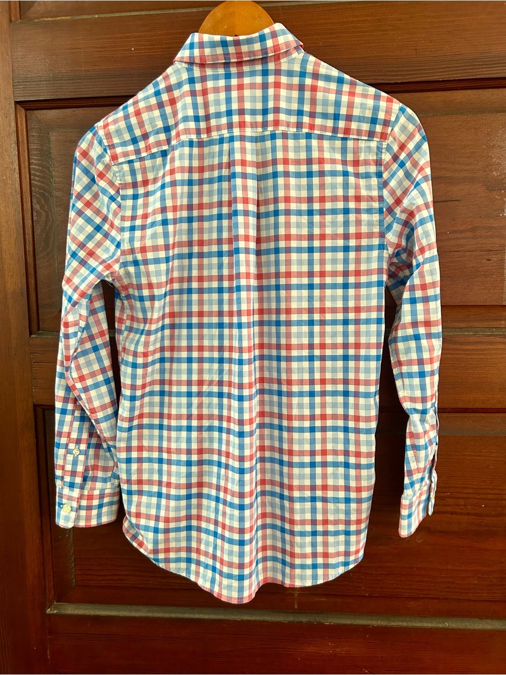 Vineyard Vines Performance Boys' Bermuda Pink & Blue Check Poplin Shirt - Picture 7 of 9